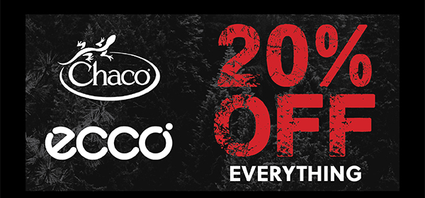 CHACO AND ECCO - 20% OFF EVERYTHING