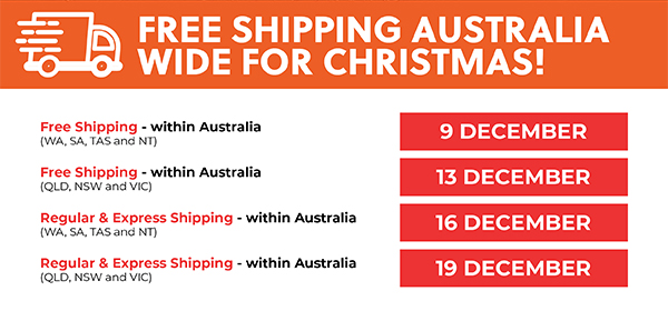 FREE SHIPPING AUSTRALIA WIDE FOR CHRISTMAS!