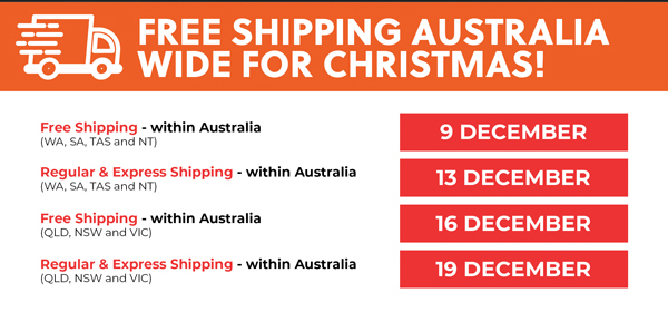 FREE SHIPPING AUSTRALIA WIDE FOR CHRISTMAS!