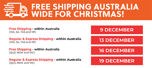 FREE SHIPPING AUSTRALIA WIDE FOR CHRISTMAS!