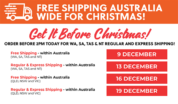 FREE SHIPPING AUSTRALIA WIDE FOR CHRISTMAS!