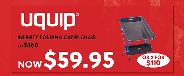 UQUIP INFINITY FOLDING CAMP CHAIR NOW $59.95 OR 2 FOR $110