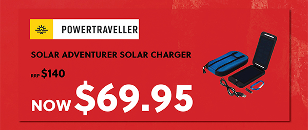 POWERTRAVELLER SOLAR ADVENTURER SOLAR CHARGER NOW $69.95