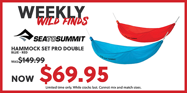 WEEKLY WILD FINDS - SEA TO SUMMIT HAMMOCK SET PRO DOUBLE NOW $69.95 - SHOP NOW