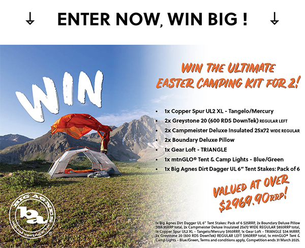 enter now, win big - big agnes - easter camping kit for 2