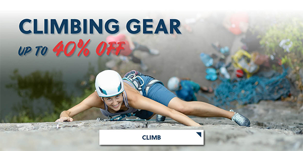 climbing gear up to 40% off - shop now