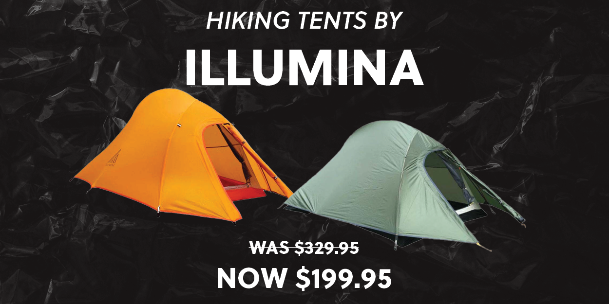 hiking tents by illumina, was $329.29, now $199.95