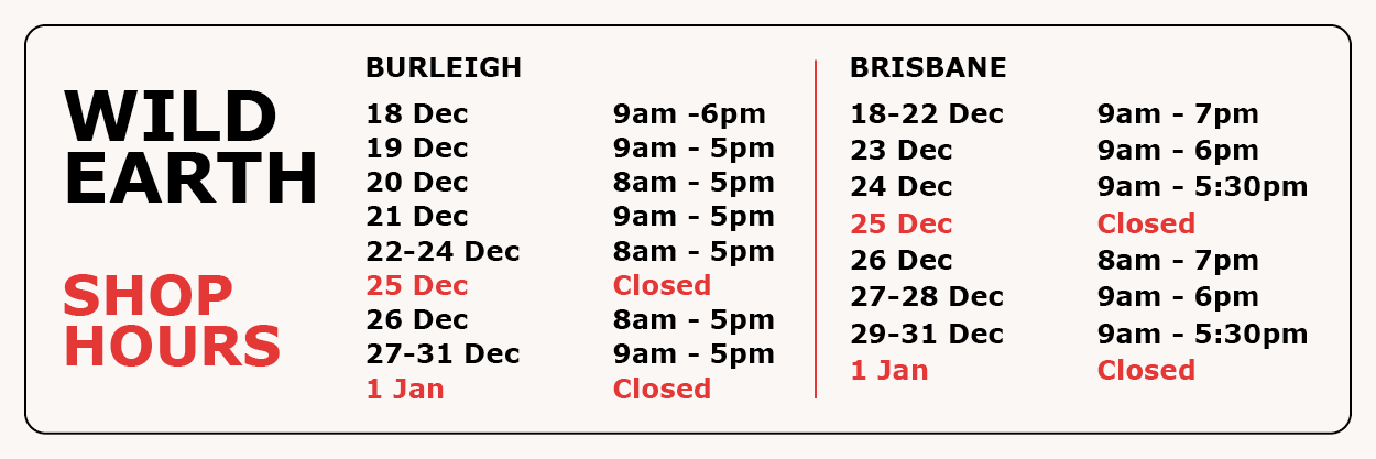 Christmas / New Year Shop hours