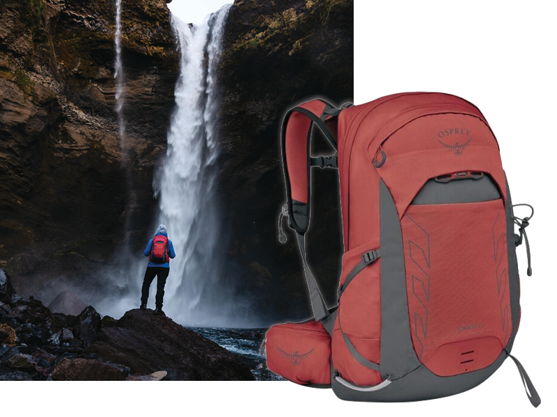 Osprey Tempest 22L Womens Hiking Backpack - Red Pampas/Coal Grey