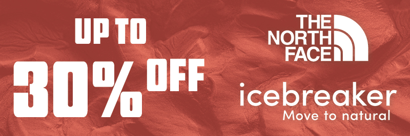 Shop North Face and icebreaker 30% off