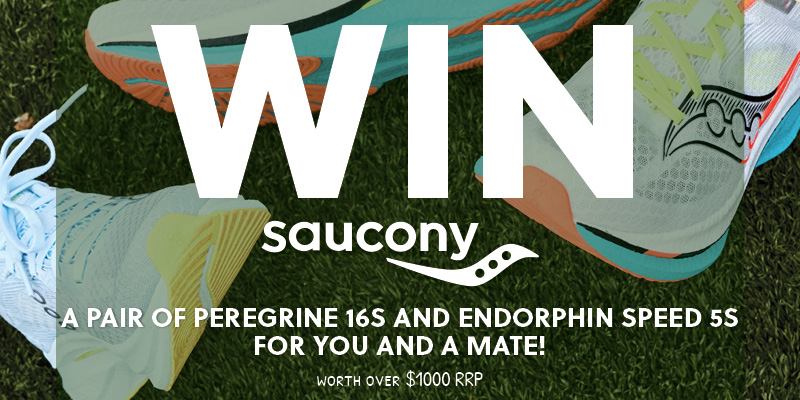 Win a pair of saucony peregrine 16S and endorphin speed 5s for you and a mate!