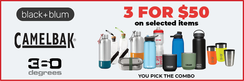 3 For $50 on black+blum, Camelbak & 360degrees