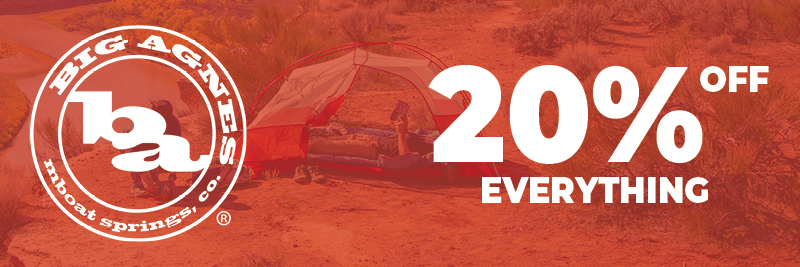 Big Agnes up to 20% off everything