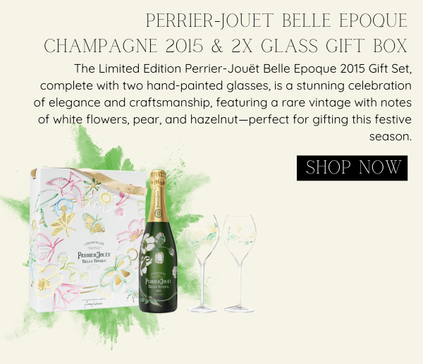 Perrier-Jouet Belle Epoque Champagne 2015 & 2x Glass Gift Box