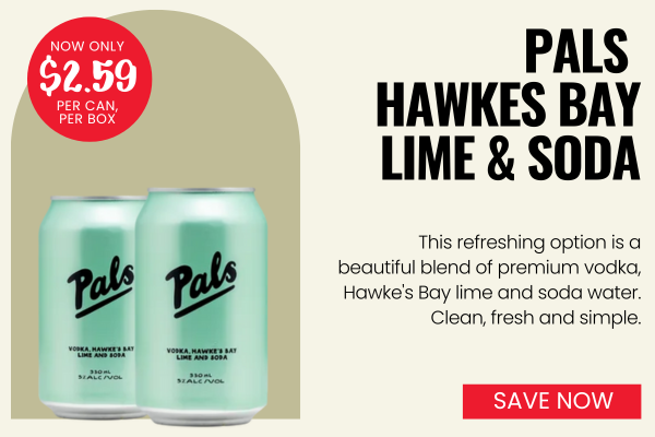 Pals Vodka, Hawke's Bay Lime and Soda (10x 330ml Cans)