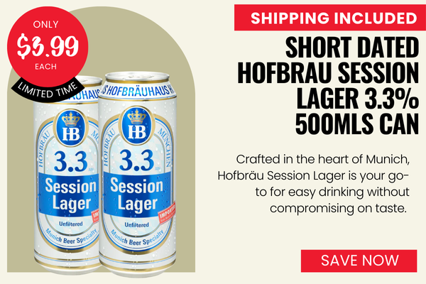 SHORT DATED Hofbrau Session Lager 3.3% 500mls Can BBD: 06/08/2025