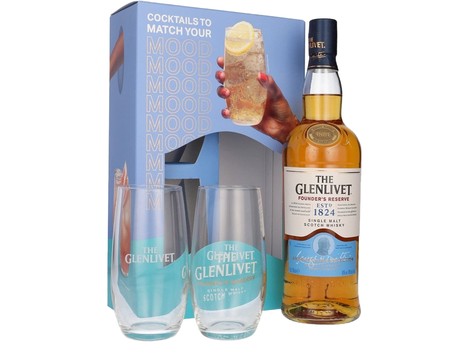 Image of The Glenlivet Founder's Reserve & 2 Glasses Gift Pack 700ml