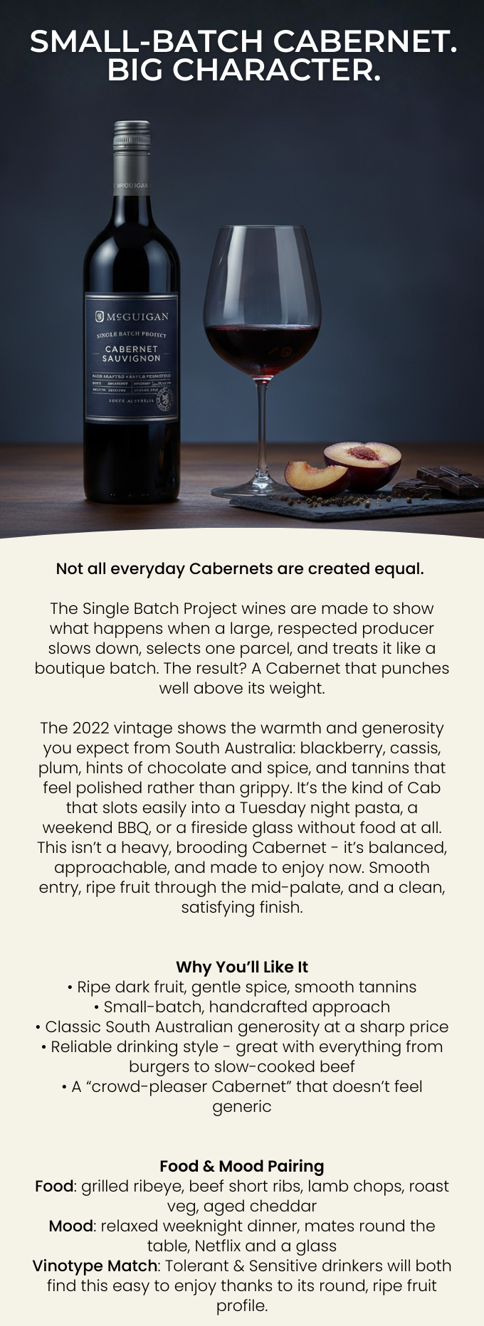 McGuigan Single Batch Project Cabernet Sauvignon 750ml 2022