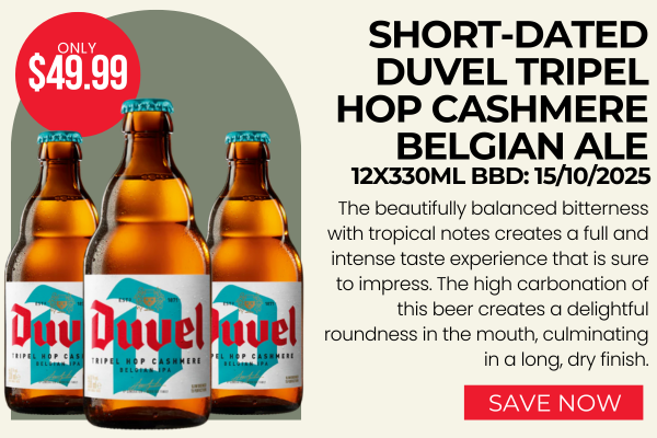 Short-Dated Duvel Tripel Hop Cashmere Belgian Ale 12x330ml BBD: 15/10/2025