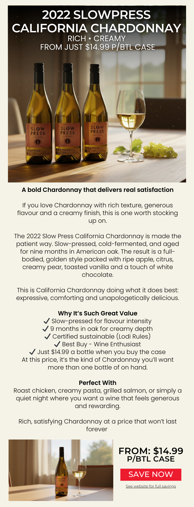 2022 Slowpress California Chardonnay