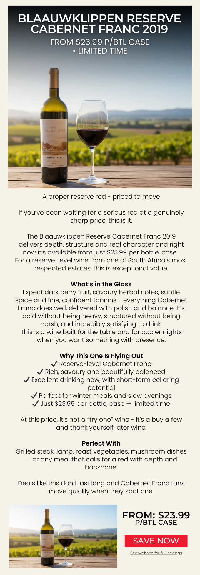 Blaauwklippen Reserve Cabernet Franc 2019