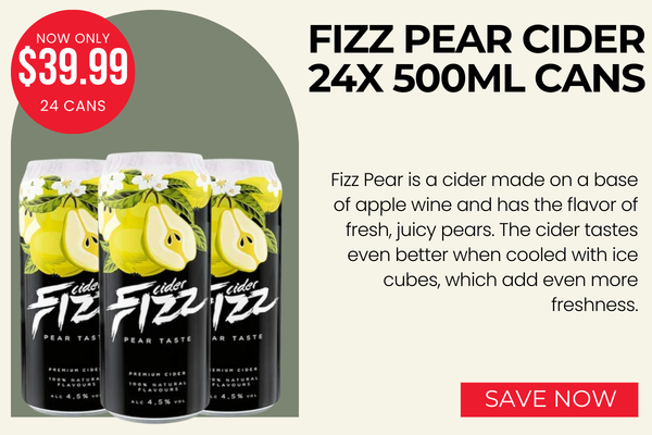 SHORT DATED Fizz Pear Cider Can 24x 500Ml Cans BBD: 01/01/2026