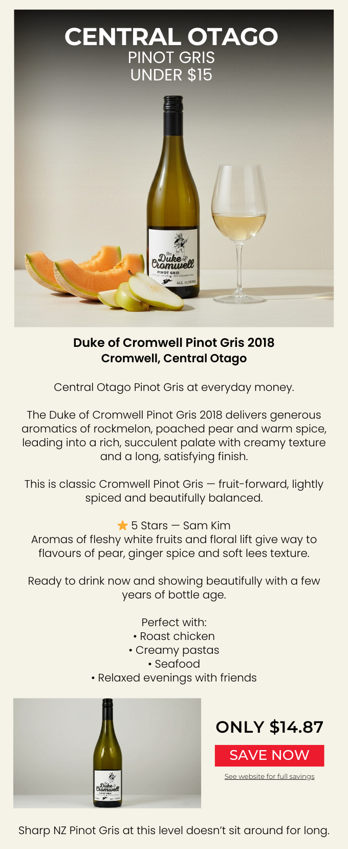 Duke of Cromwell Central Otago Pinot Gris 2018
