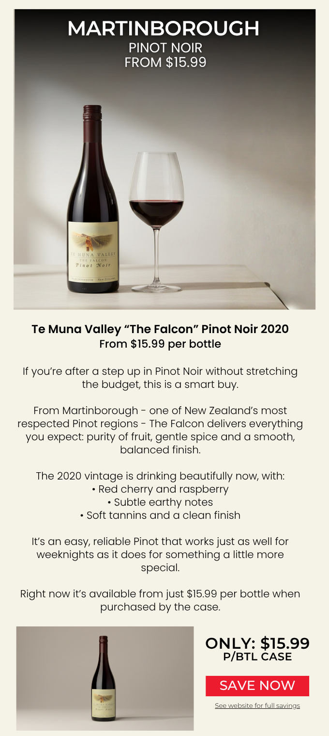 Te Muna Valley THE FALCON Martinborough Pinot Noir 2020