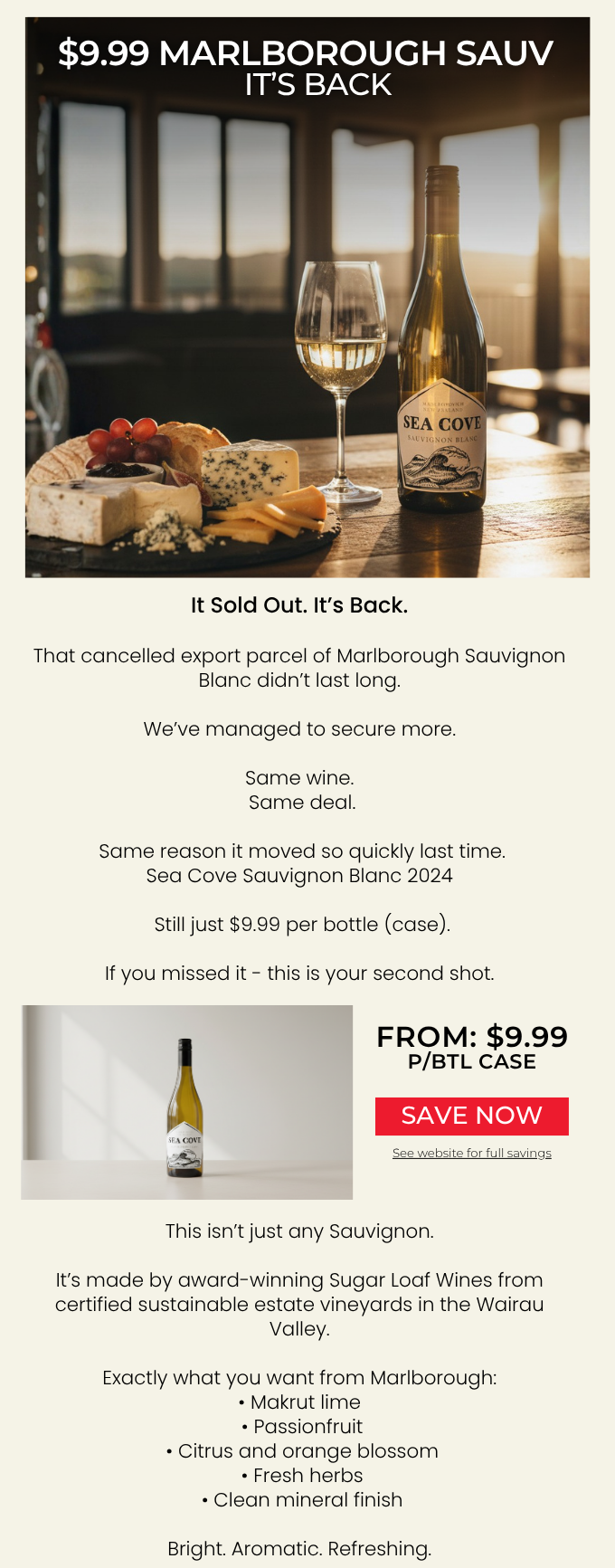 Sea Cove Sauvignon Blanc 2024