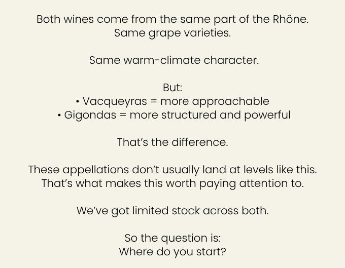 Vacqueyras or Gigondas?
