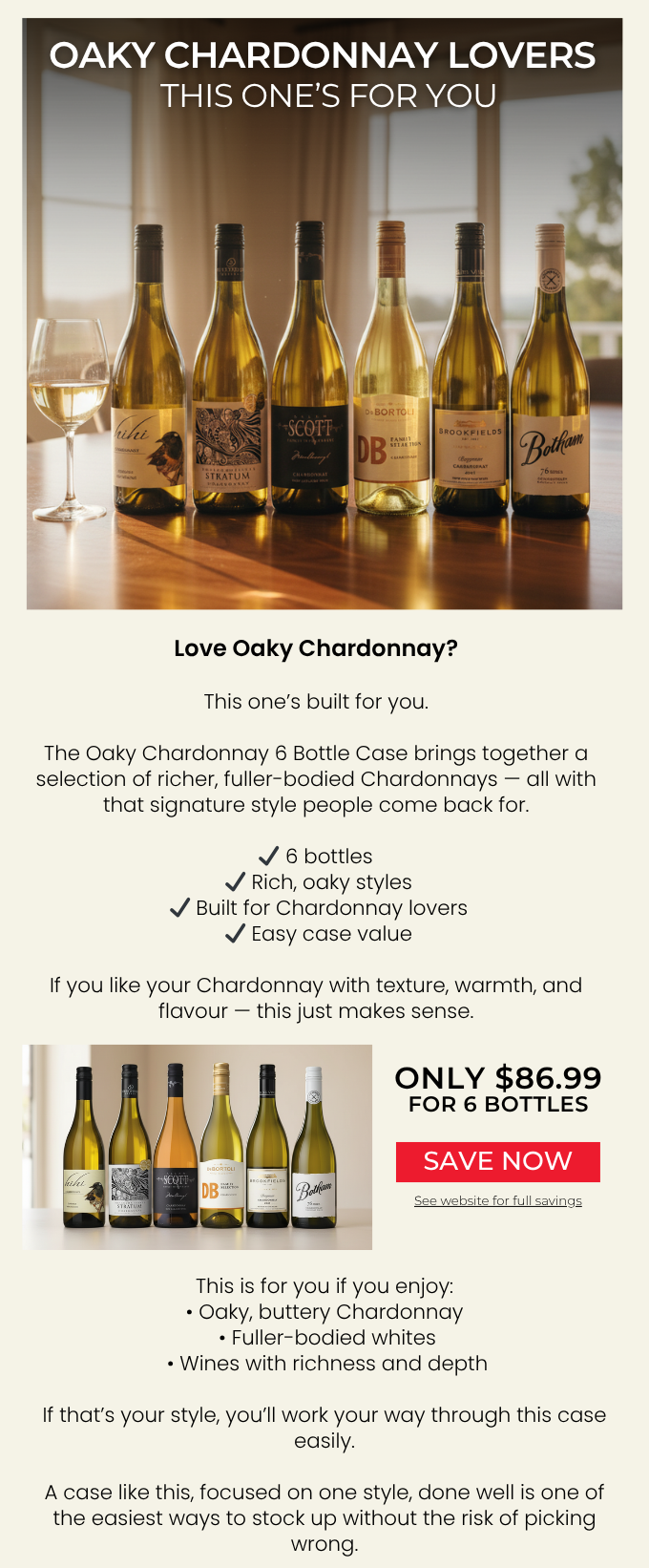 Oaky Chardonnay 6 Bottle Case
