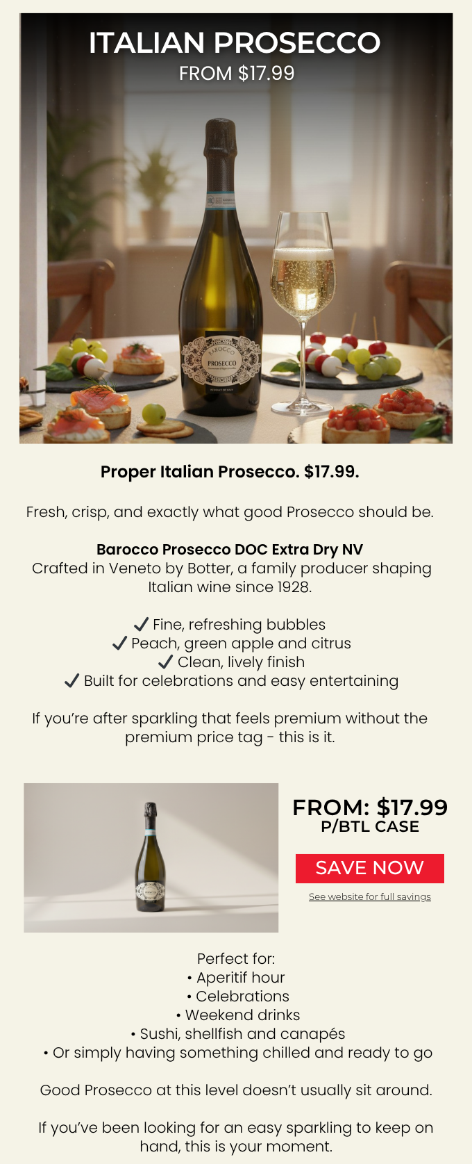 Barocco Prosecco DOC Extra Dry NV