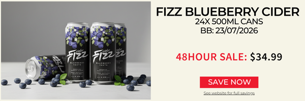 Fizz Blueberry Cider 24x 500Ml Cans BB: 23/07/2026
