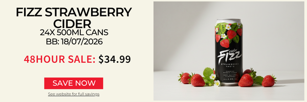 Fizz Strawberry Cider 24x 500Ml Cans BB:18/07/2026