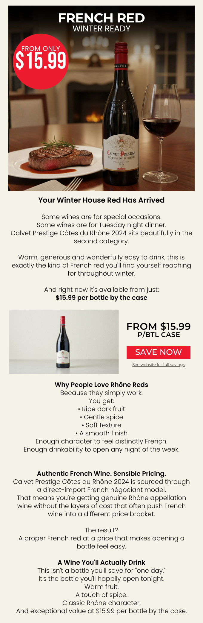 Calvet Prestige Cotes du Rhone 2024