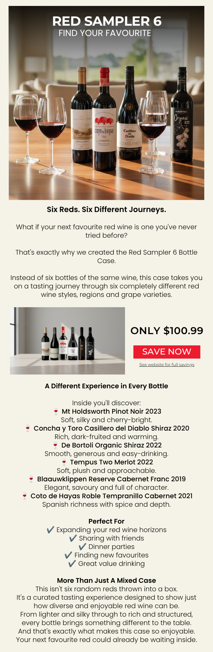 Red Sampler 6 Bottle Case
