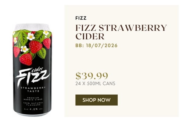 Fizz Strawberry Cider 24x 500Ml Cans BB:18/07/2026