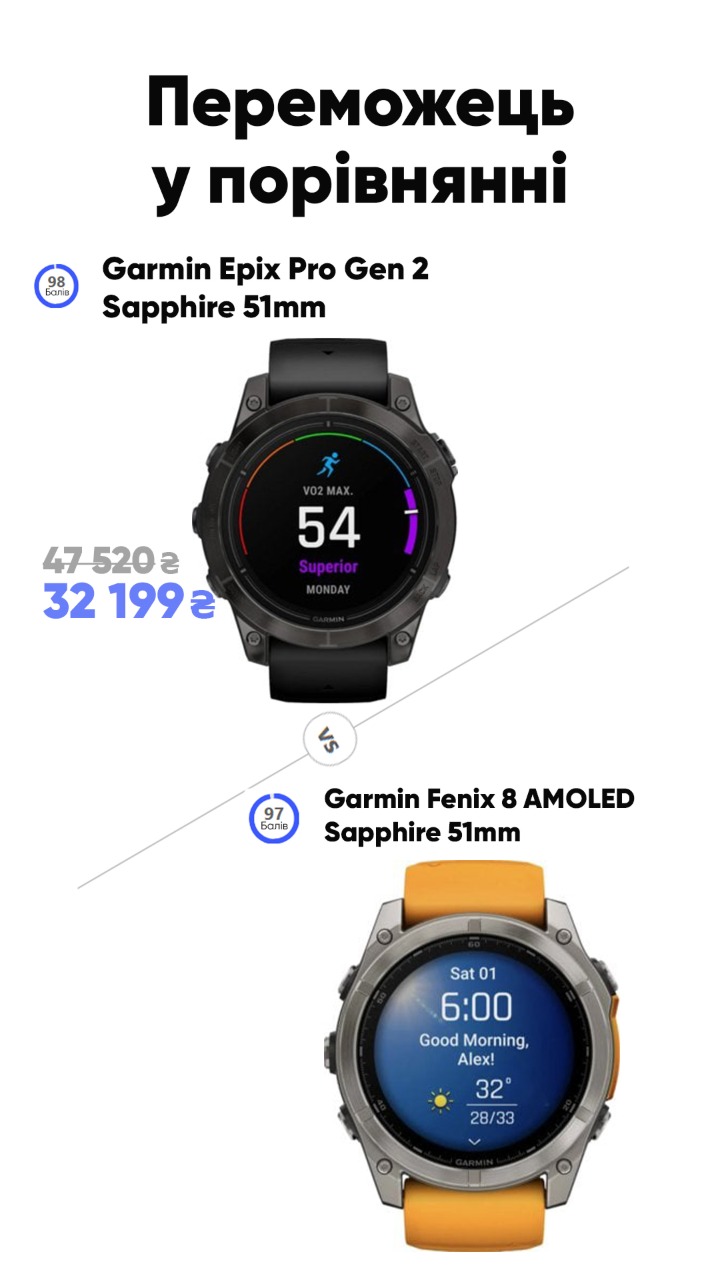 Garmin Epix Pro Gen 2 Sapphire 51mm vs Garmin Fenix 8 AMOLED Sapphire 51mm