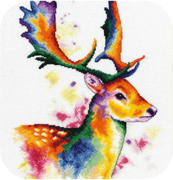  Lanarte - Deer in Rainbow Colours (Cross Stitch Kit)