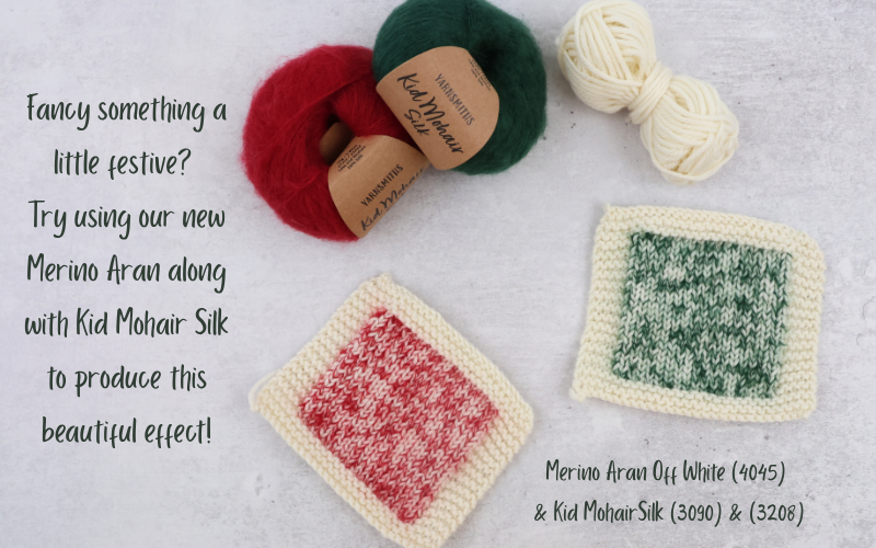 Yarnsmiths Merino Aran and Kid Mohair Silk Hand Dye Swatches