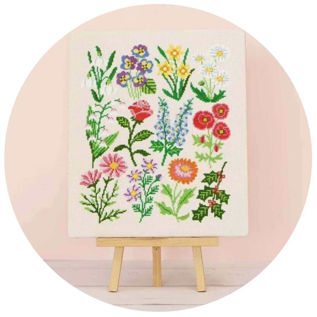  Caterpillar Cross Stitch - Birthday Botanicals (Cross Stitch Kit)