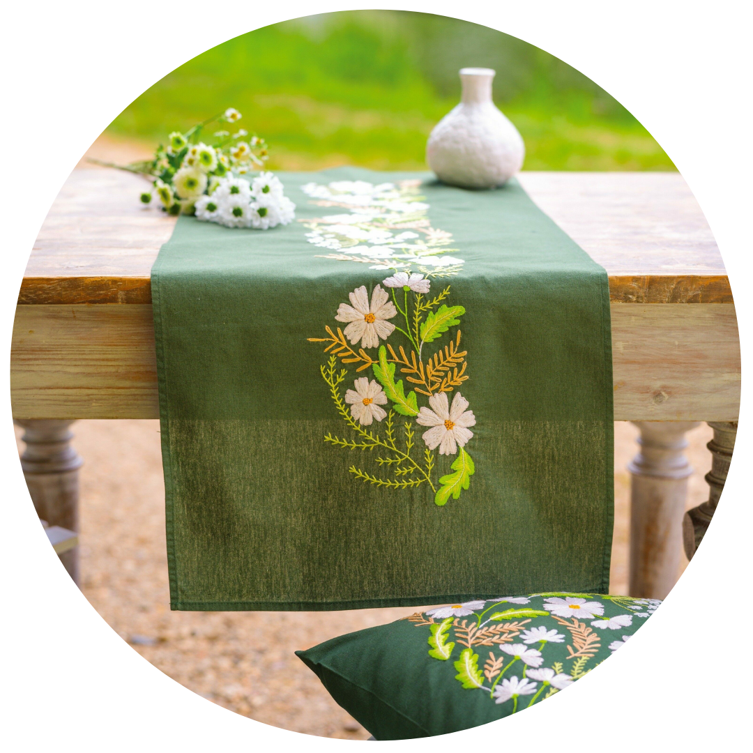 Vervaco White Floral Embroidery