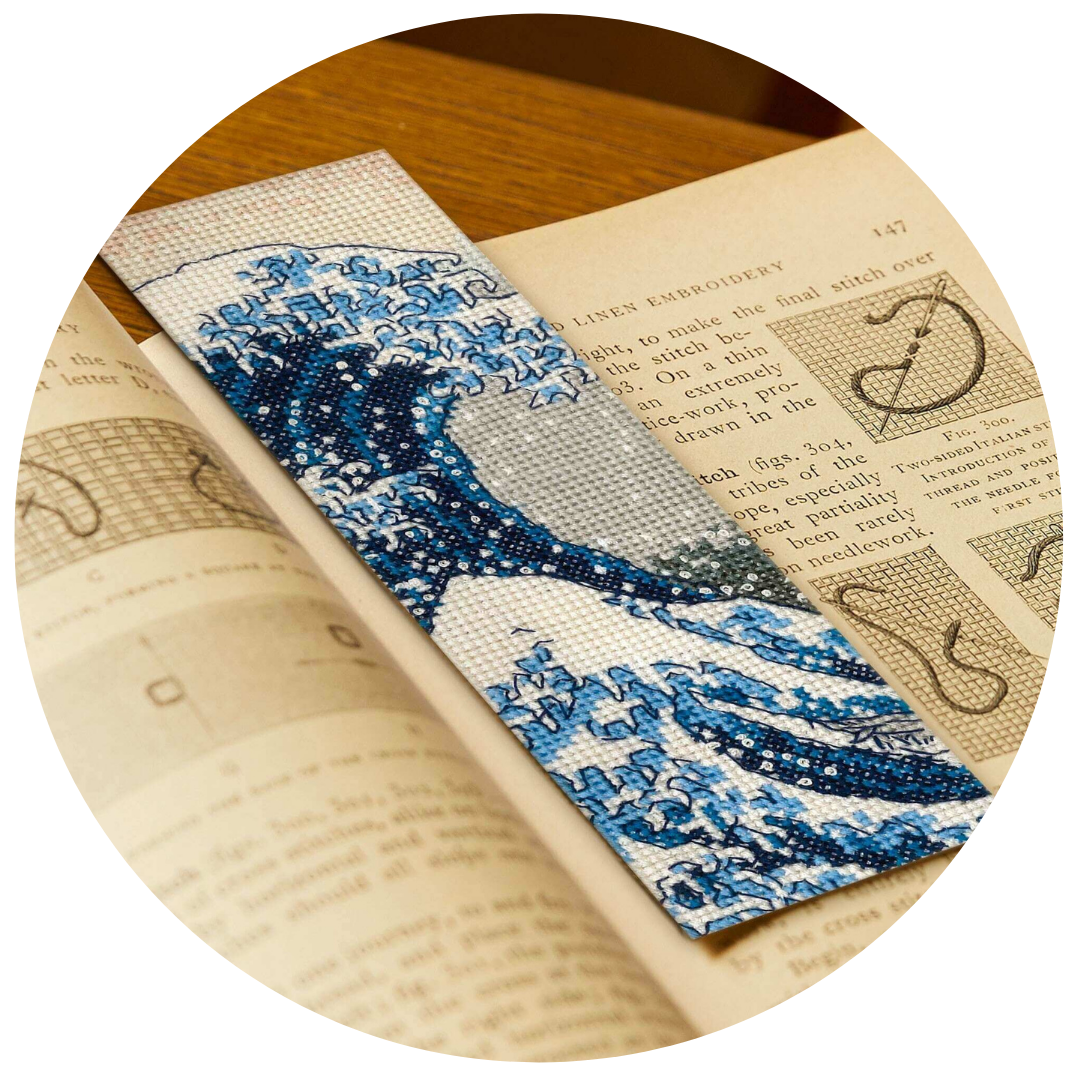  DMC - Katsushika Hokusai - The Great Wave Bookmark (Cross Stitch Kit) 