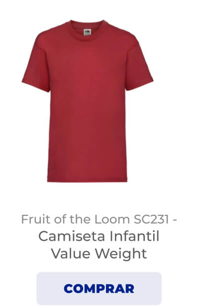 Fruit of the Loom SC231 - Camiseta Infantil Value Weight