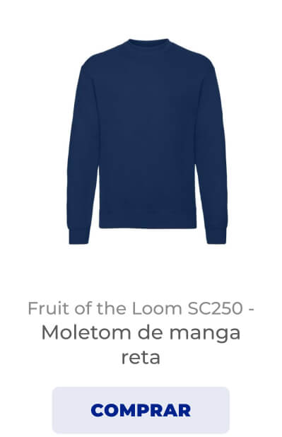 Fruit of the Loom SC250 - Moletom de manga reta