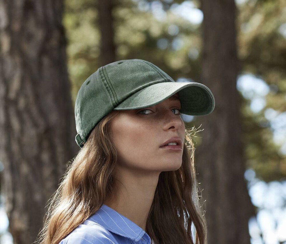 Image of Beechfield BF655 - Boné Vintage de Algodão com Fivela de Latão