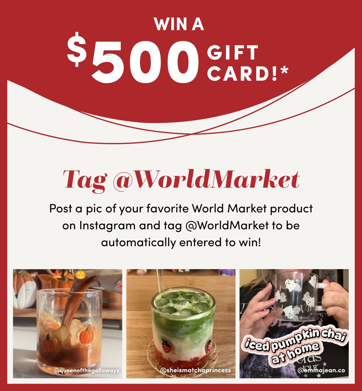 WIN A $500 GIFT CARD!*