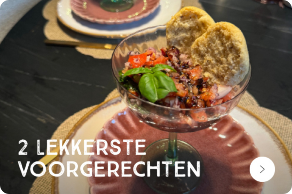 Voorgerechten zalmtartaar truffel bruschetta