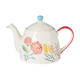 Theepot met bloemen