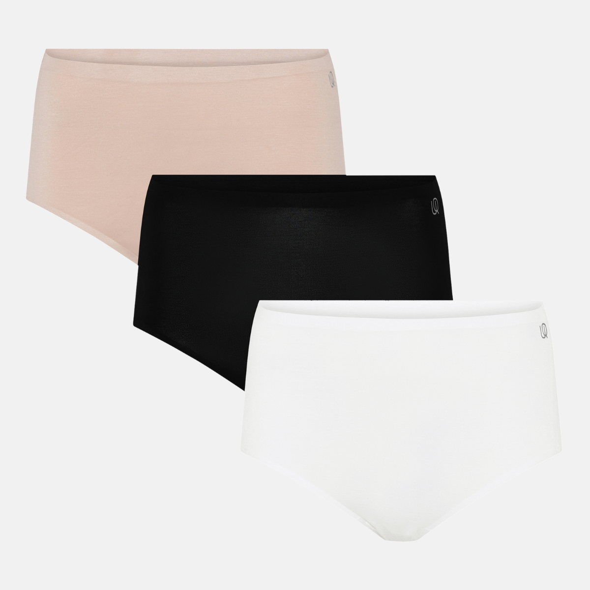 Image of 3 pak Bambus maxi trusse i sort/hvid/nude